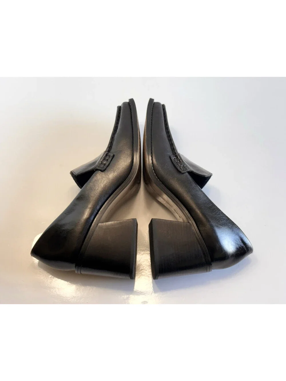 Vince Camuto Segellis Women's Black Leather Loafer Pumps Square Toe Size 8 M